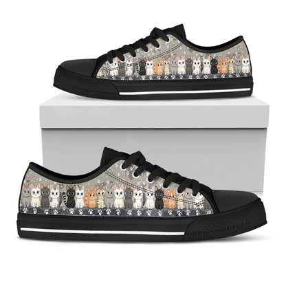 Cat Women's Low Top Shoes The Cute Cat Gang