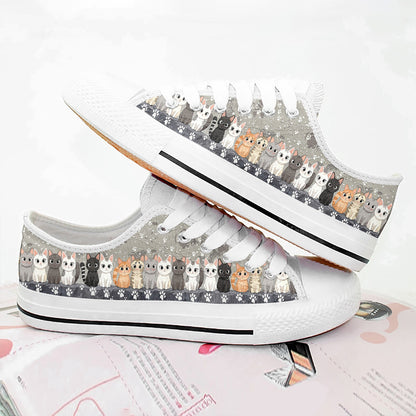 Cat Women's Low Top Shoes The Cute Cat Gang