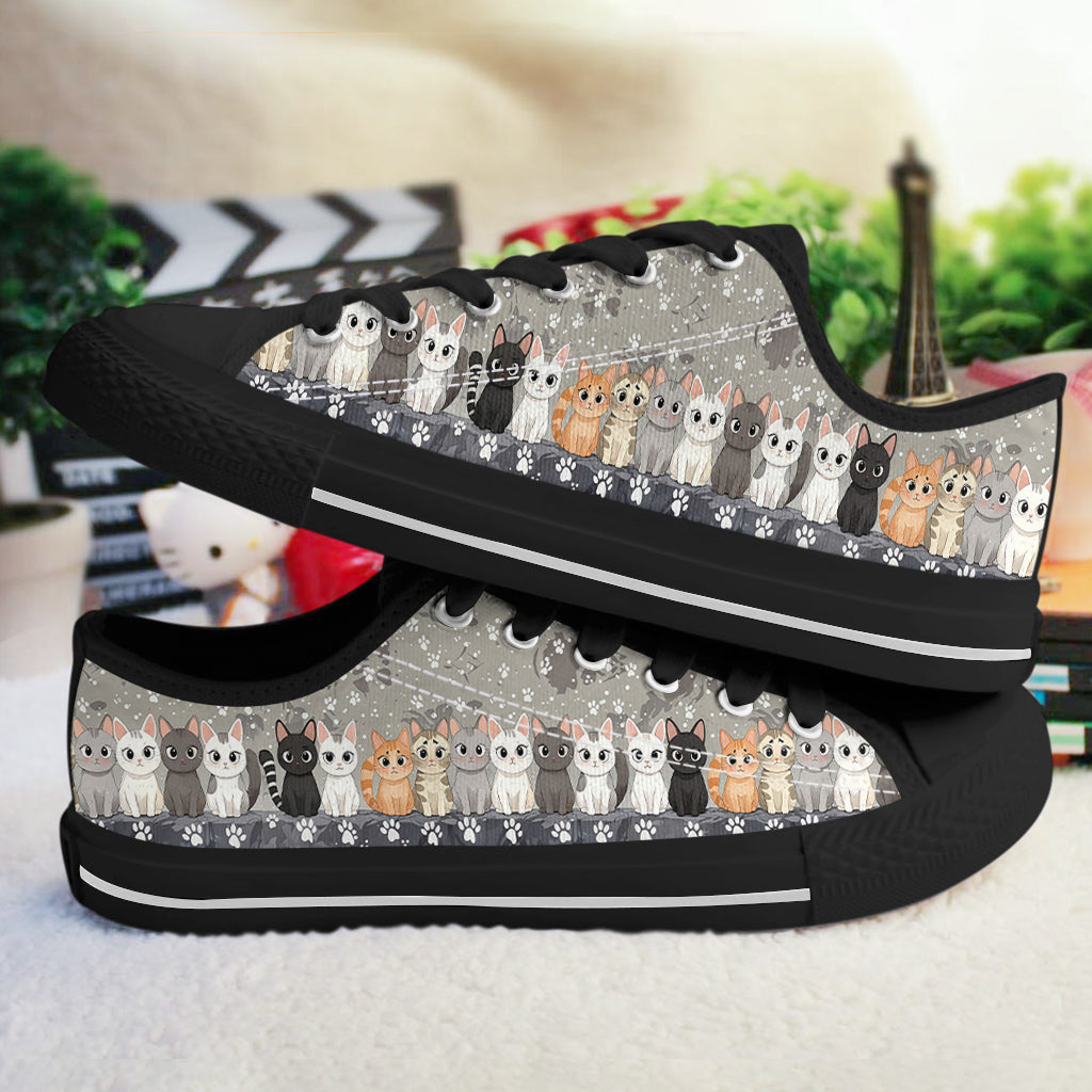 Cat Women's Low Top Shoes The Cute Cat Gang