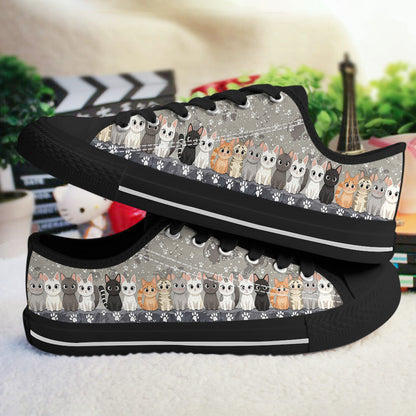 Cat Women's Low Top Shoes The Cute Cat Gang