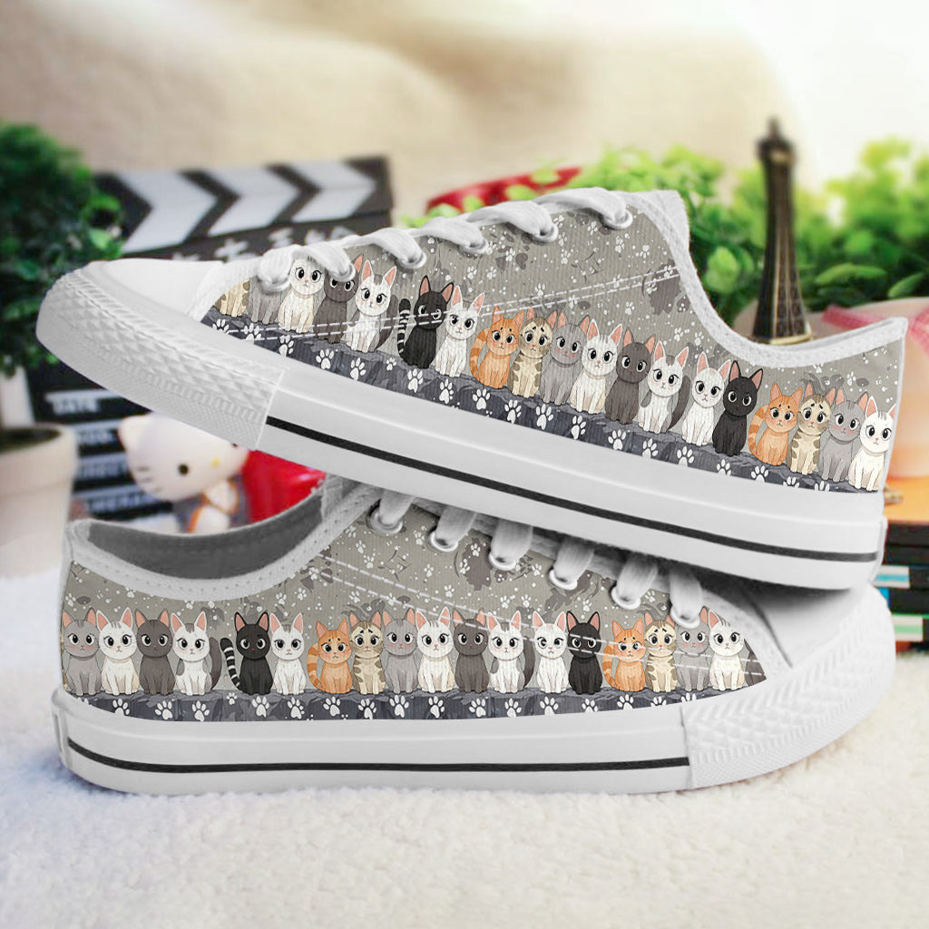 Cat Women's Low Top Shoes The Cute Cat Gang