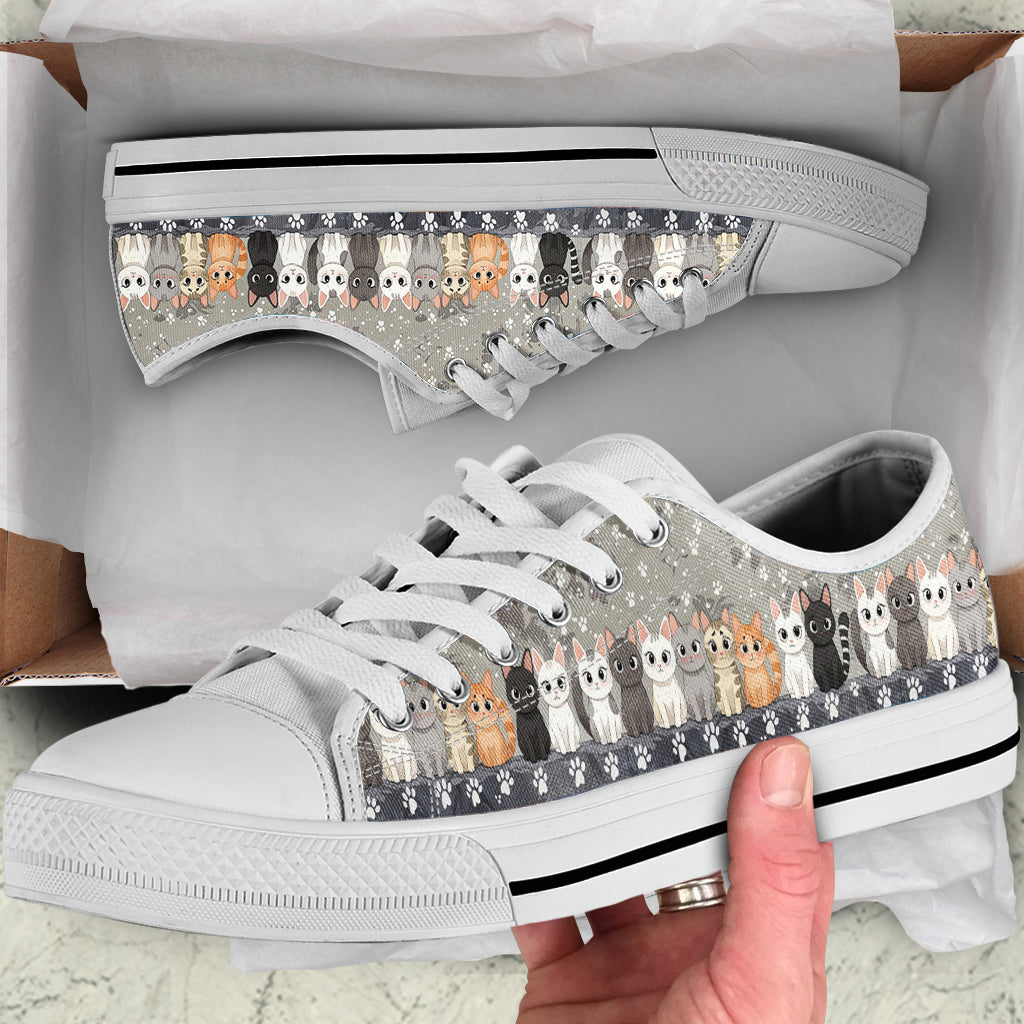 Cat Women's Low Top Shoes The Cute Cat Gang
