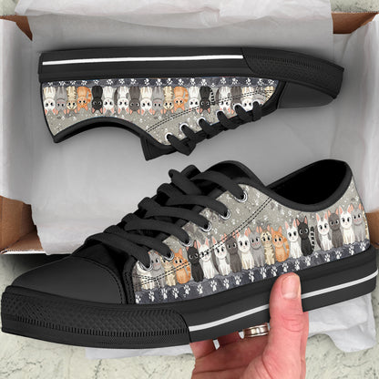Cat Women's Low Top Shoes The Cute Cat Gang