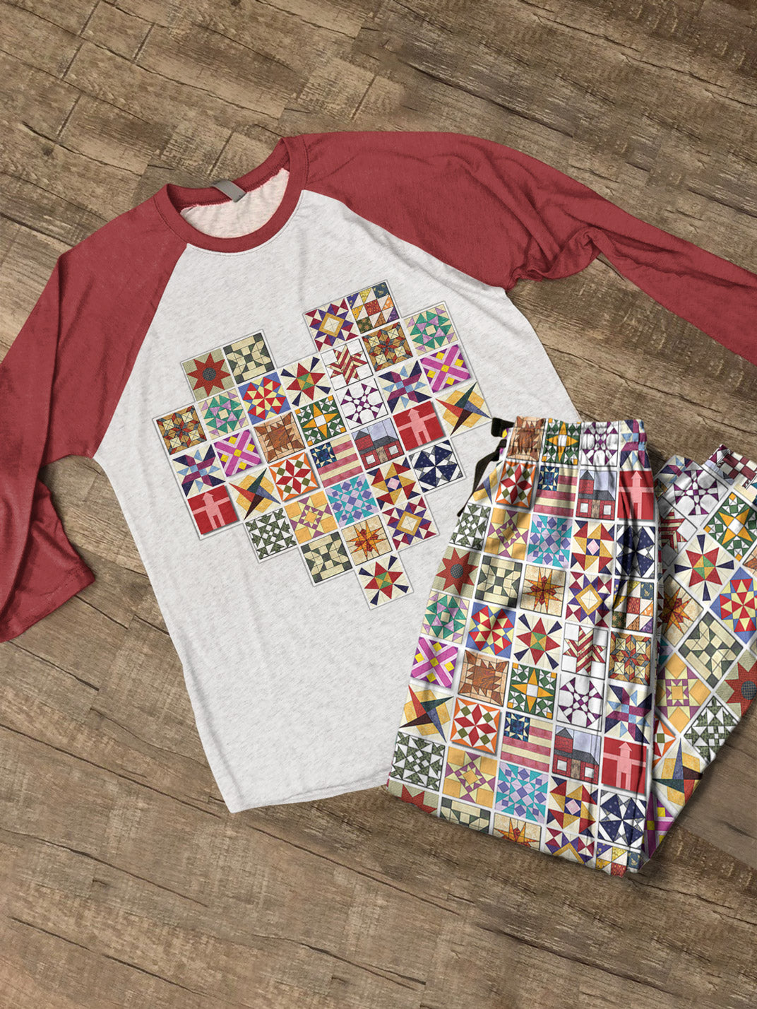 Quilting Lover Raglan Lounge Pajamas The Heart Of A Quilter