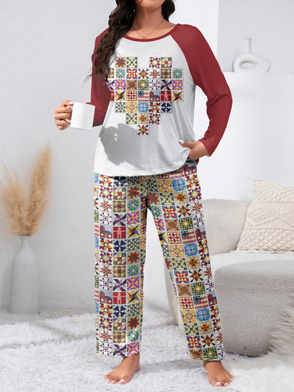 Quilting Lover Raglan Lounge Pajamas The Heart Of A Quilter