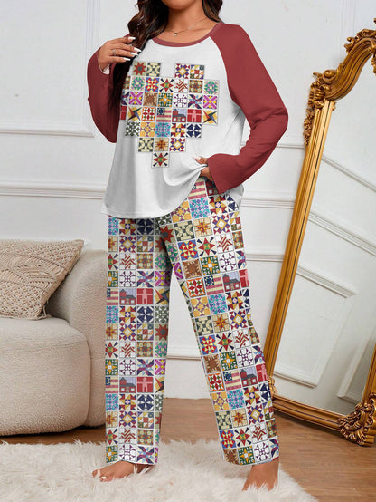 Quilting Lover Raglan Lounge Pajamas The Heart Of A Quilter