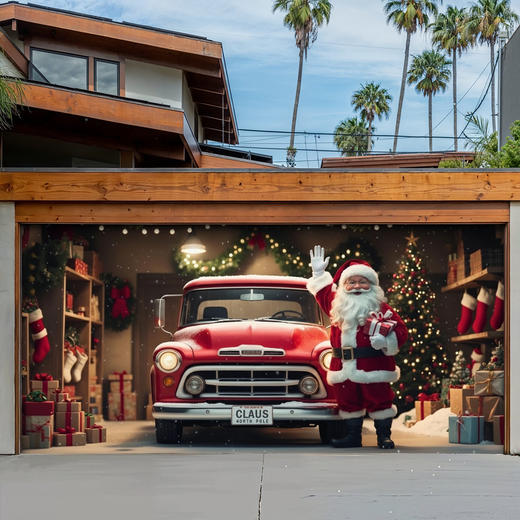 Christmas Garage Door Banner Decoration -  The Ho Ho Ho Home Garage
