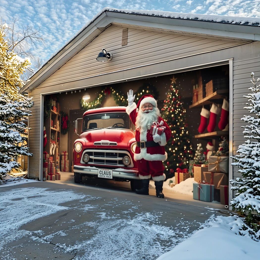 Christmas Garage Door Banner Decoration -  The Ho Ho Ho Home Garage