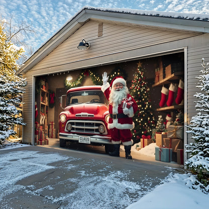 Christmas Garage Door Banner Decoration -  The Ho Ho Ho Home Garage