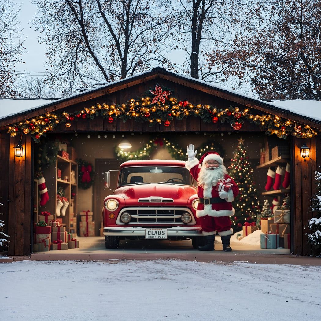 Christmas Garage Door Banner Decoration -  The Ho Ho Ho Home Garage