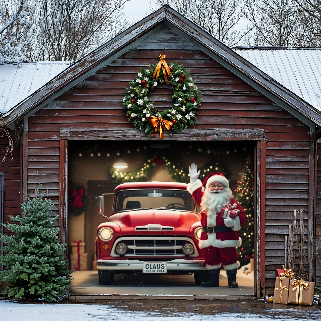 Christmas Garage Door Banner Decoration -  The Ho Ho Ho Home Garage