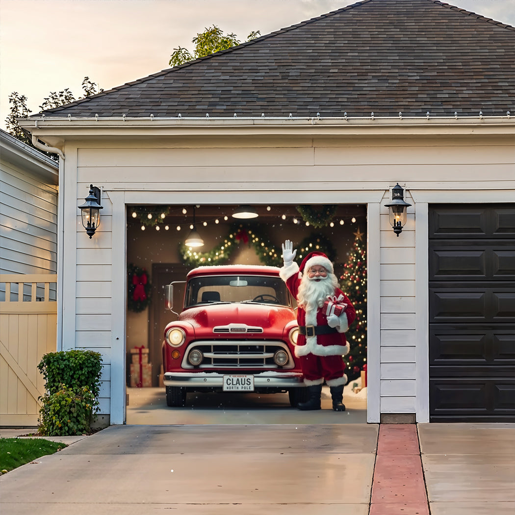 Christmas Garage Door Banner Decoration -  The Ho Ho Ho Home Garage