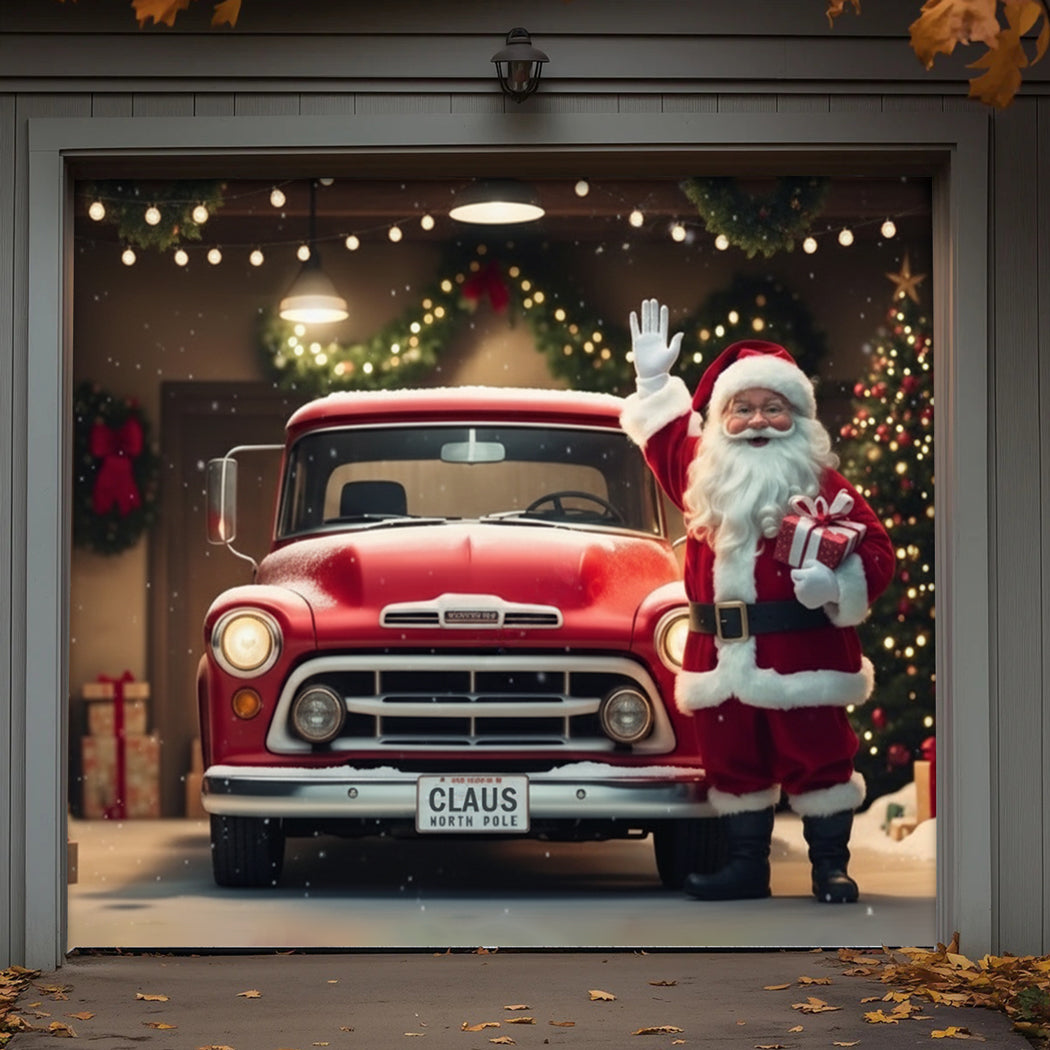Christmas Garage Door Banner Decoration -  The Ho Ho Ho Home Garage