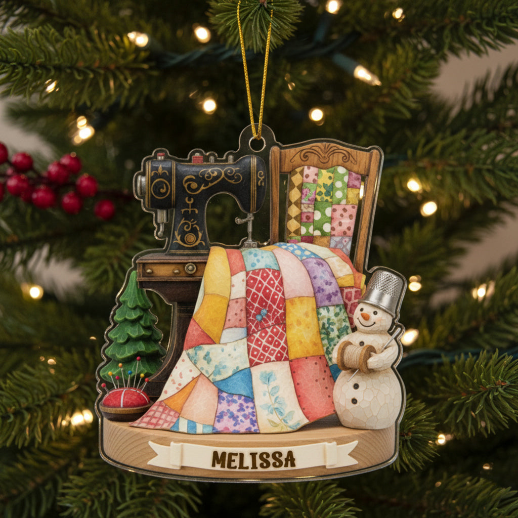 Sewing Lovers 2D Acrylic Ornament The Joy Of Making Personalized