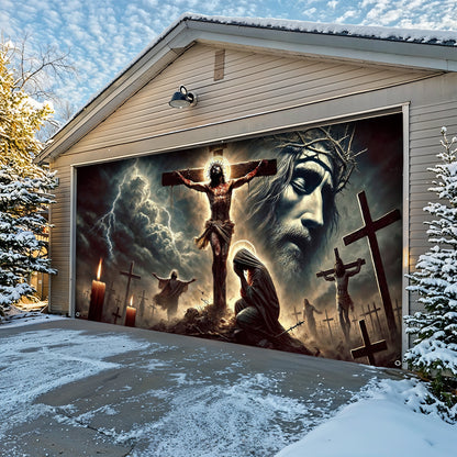 Christian Easter Garage Door Banner Decoration - The Light Of Calvary