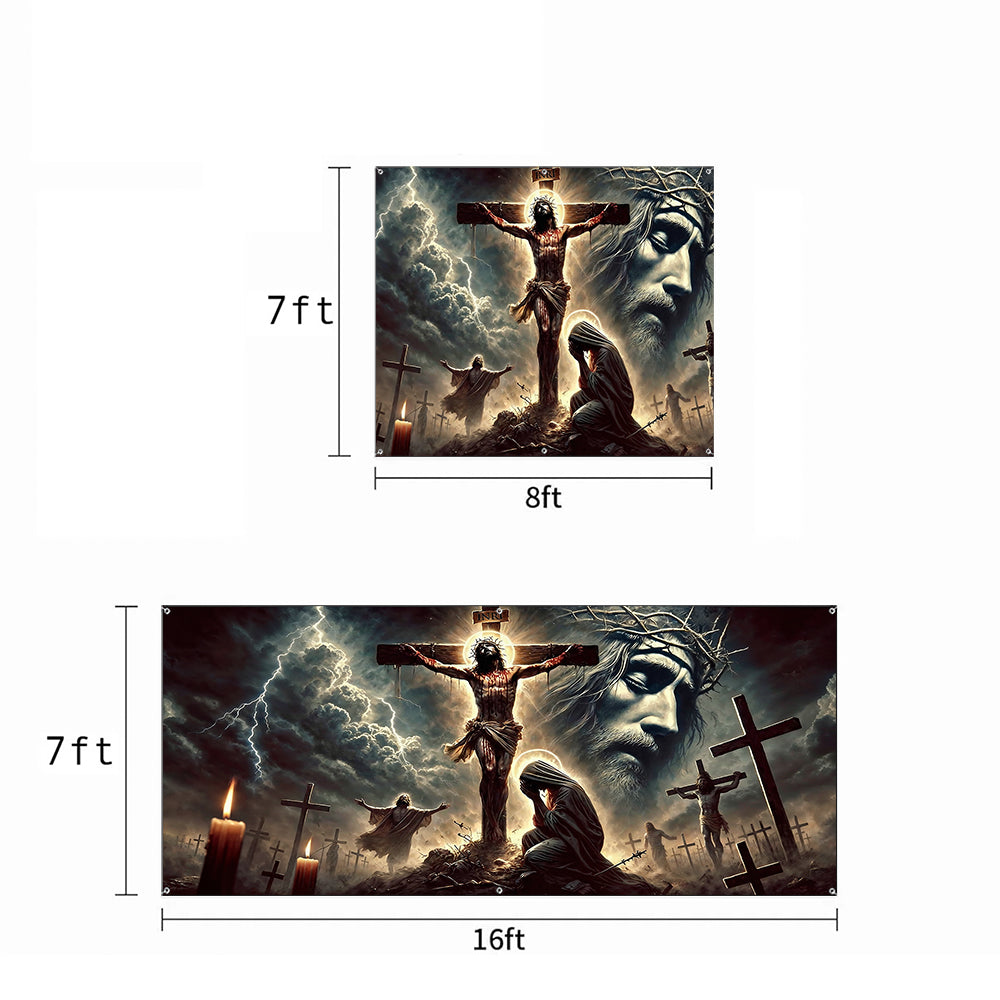 Christian Easter Garage Door Banner Decoration - The Light Of Calvary