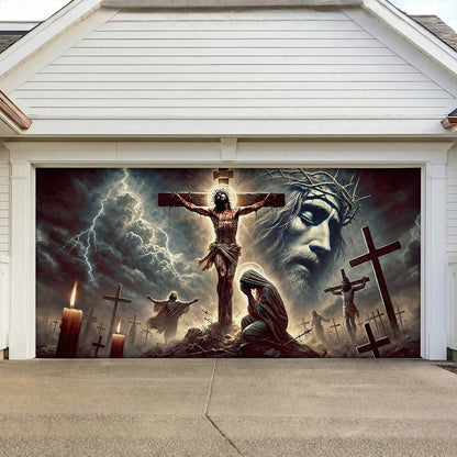 Christian Easter Garage Door Banner Decoration - The Light Of Calvary
