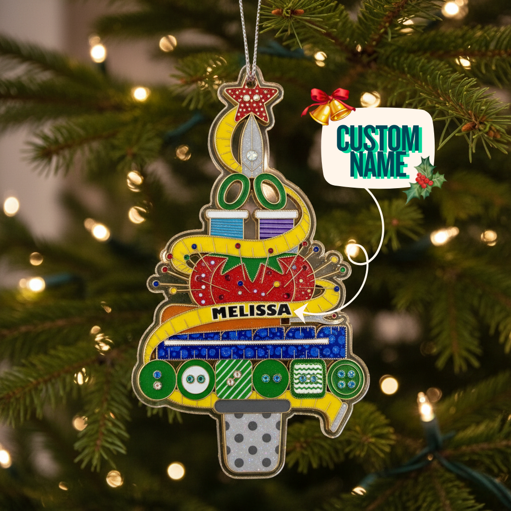 Sewing Lovers 2D Acrylic Ornament The Maker's Chrismas Tree Personalized