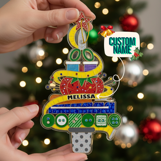 Sewing Lovers 2D Acrylic Ornament The Maker's Chrismas Tree Personalized