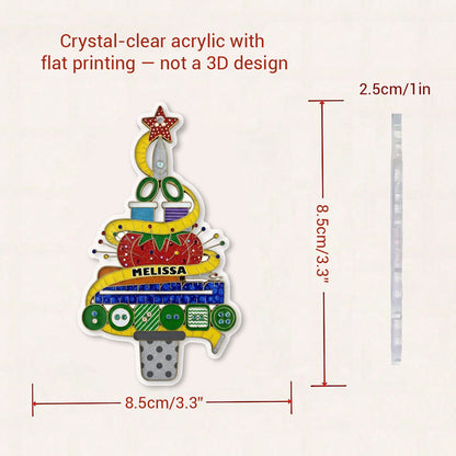 Sewing Lovers 2D Acrylic Ornament The Maker's Chrismas Tree Personalized