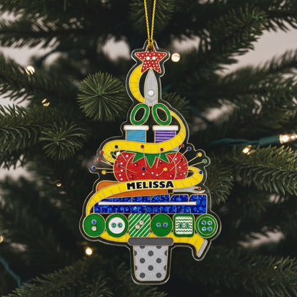 Sewing Lovers 2D Acrylic Ornament The Maker's Chrismas Tree Personalized