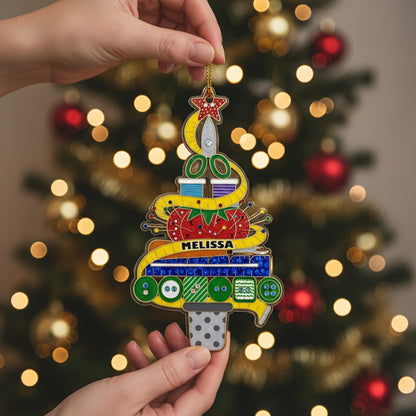 Sewing Lovers 2D Acrylic Ornament The Maker's Chrismas Tree Personalized