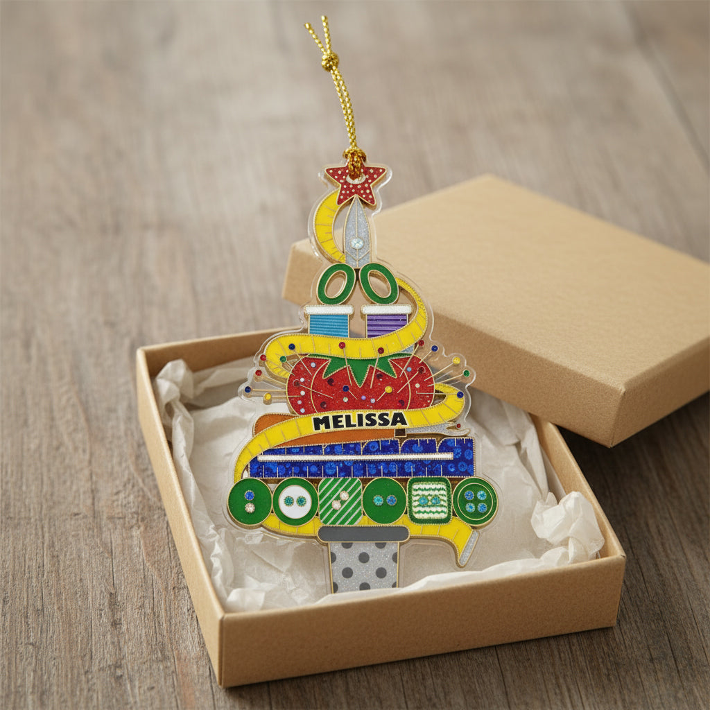 Sewing Lovers 2D Acrylic Ornament The Maker's Chrismas Tree Personalized