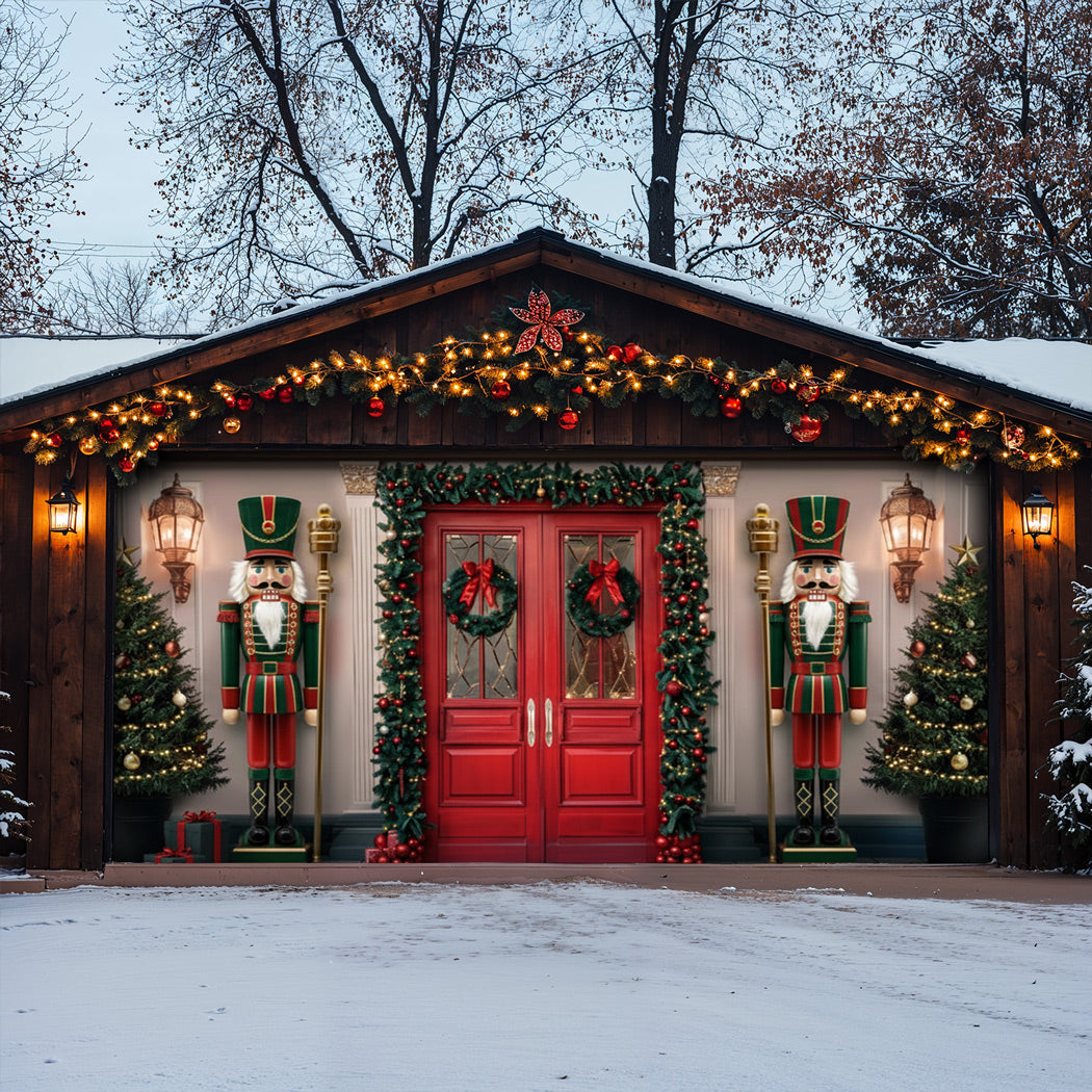 Christmas Garage Door Banner Decoration - The Nutcracker's Welcome