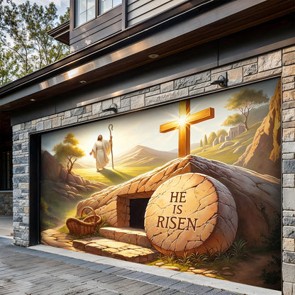 Christian Easter Garage Door Banner Decoration - The Risen King