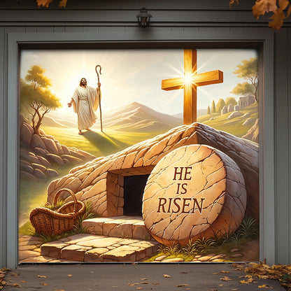 Christian Easter Garage Door Banner Decoration - The Risen King