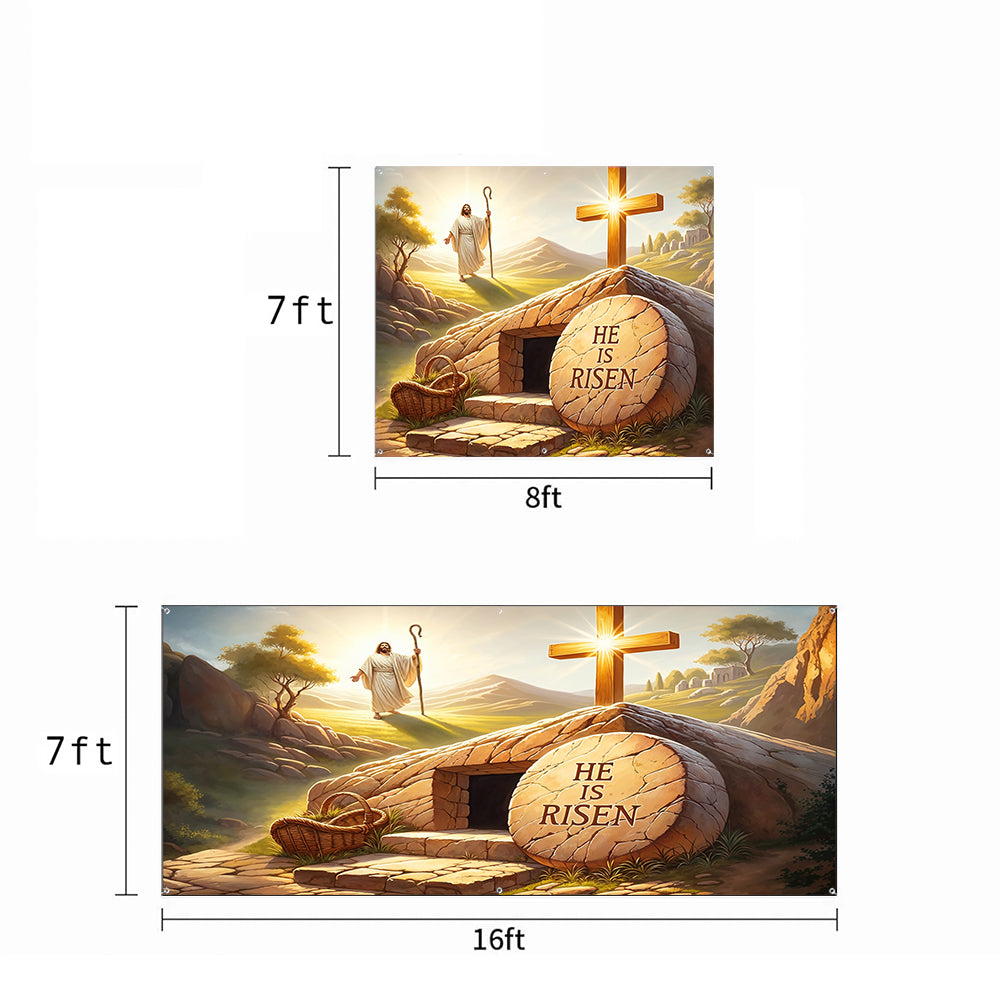 Christian Easter Garage Door Banner Decoration - The Risen King