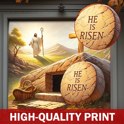 Christian Easter Garage Door Banner Decoration - The Risen King