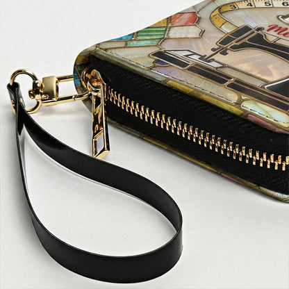 Sewing Lover Leather Wallet Personalized The Seamstress's Mosaic