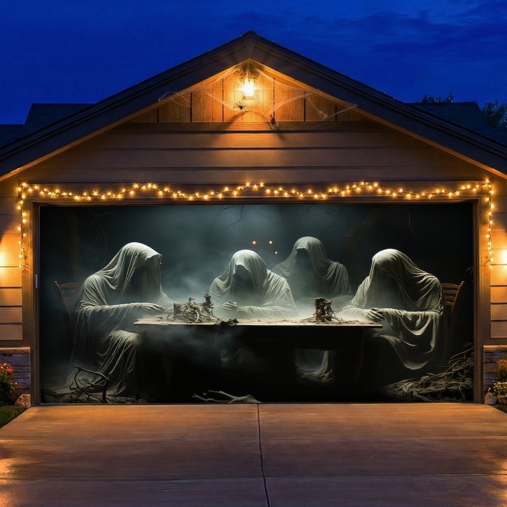 Halloween Garage Door Banner Decoration The Silent Night