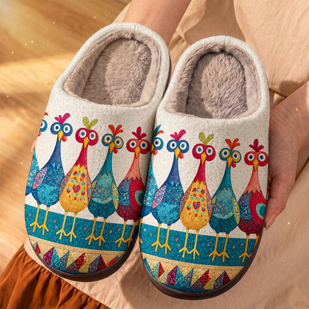 Chicken Fleece Lined Slippers The Funky Chicken