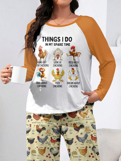 Chicken Raglan Lounge Pajamas Things I Do In My Spare Time