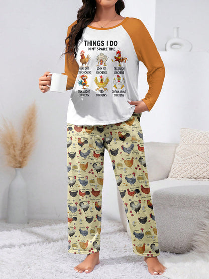 Chicken Raglan Lounge Pajamas Things I Do In My Spare Time
