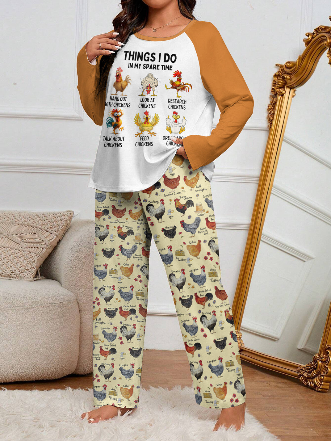 Chicken Raglan Lounge Pajamas Things I Do In My Spare Time