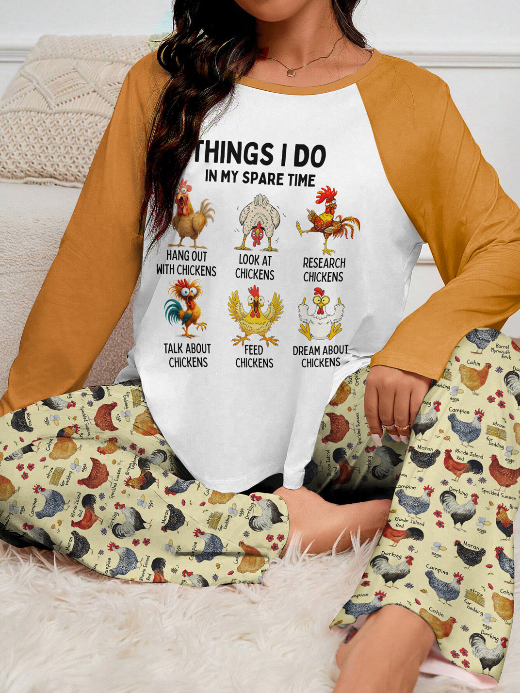 Chicken Raglan Lounge Pajamas Things I Do In My Spare Time