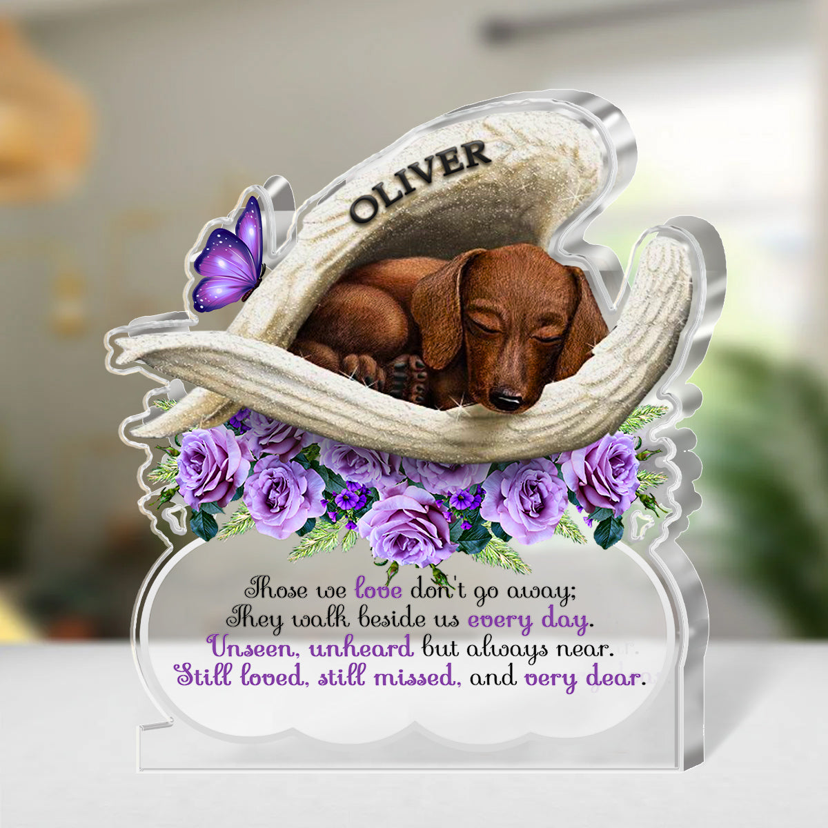 Dachshund Personalized Memory Acrylic Plaque Those We Love Don't Go Away