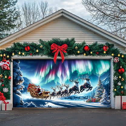 Christmas Garage Door Banner Decoration -  Through The Aurora