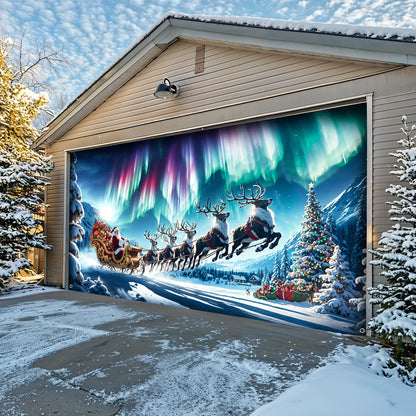 Christmas Garage Door Banner Decoration -  Through The Aurora