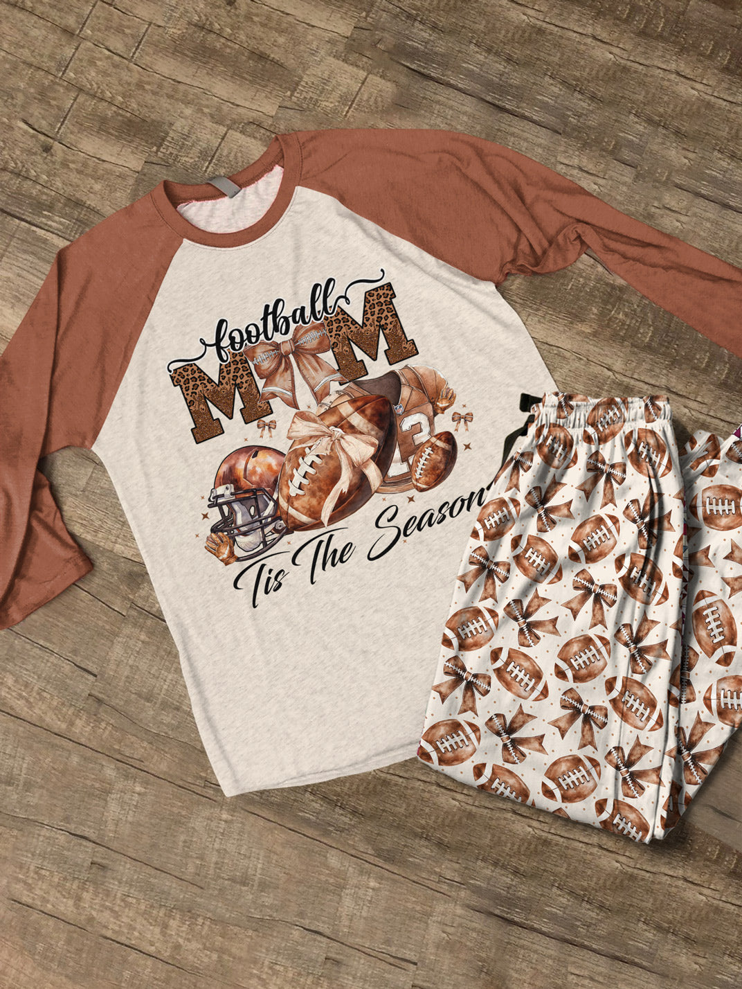 Football Raglan Lounge Pajamas Tis The Season