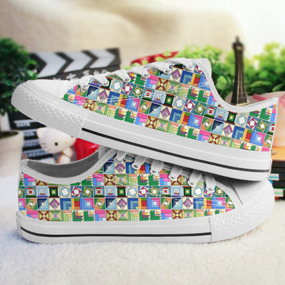 Sewing Lover Women's Low Top Shoes Traditional Log Cabin Quilt Blocks