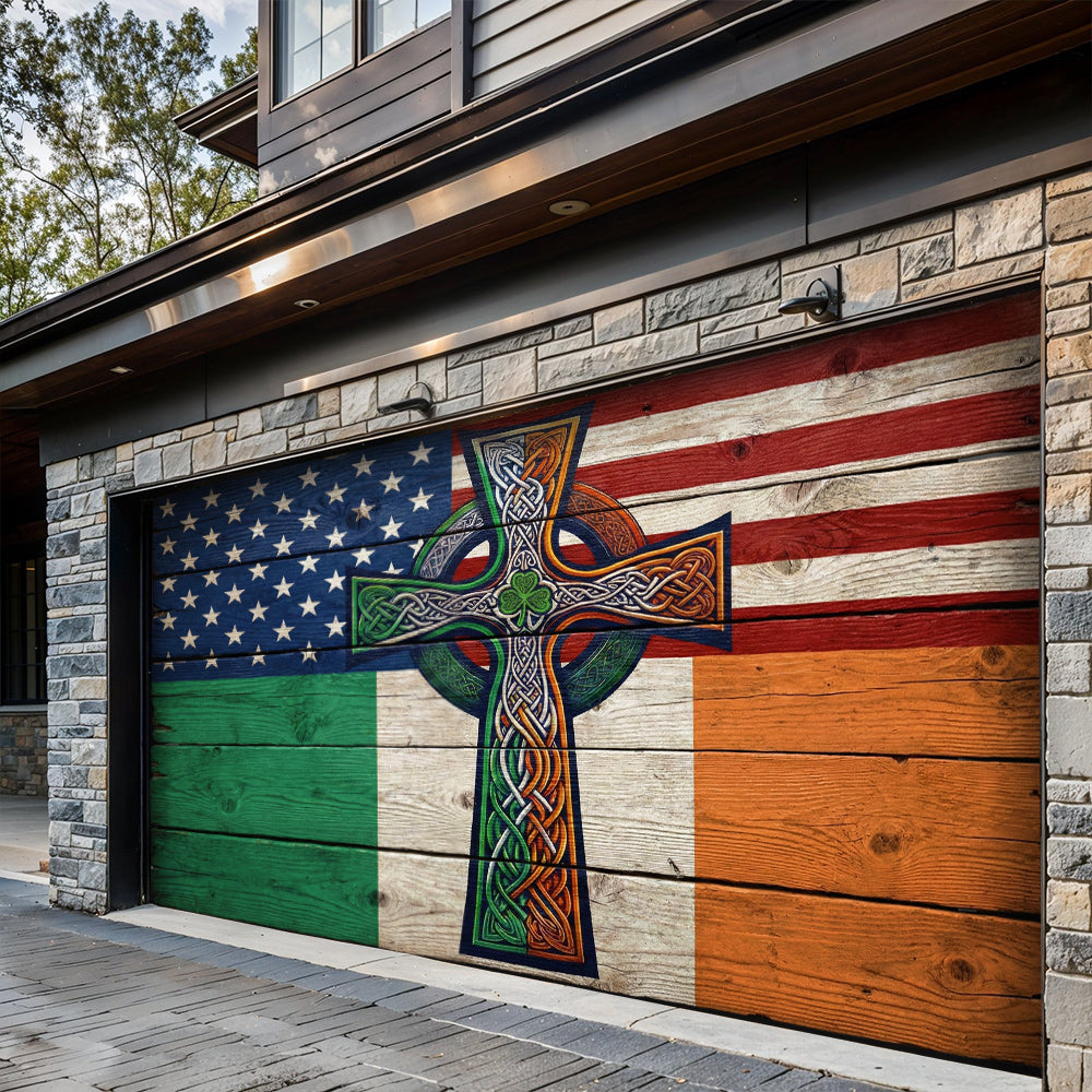 Patrick's Day Garage Door Banner Decoration - Two Shores, One Heart