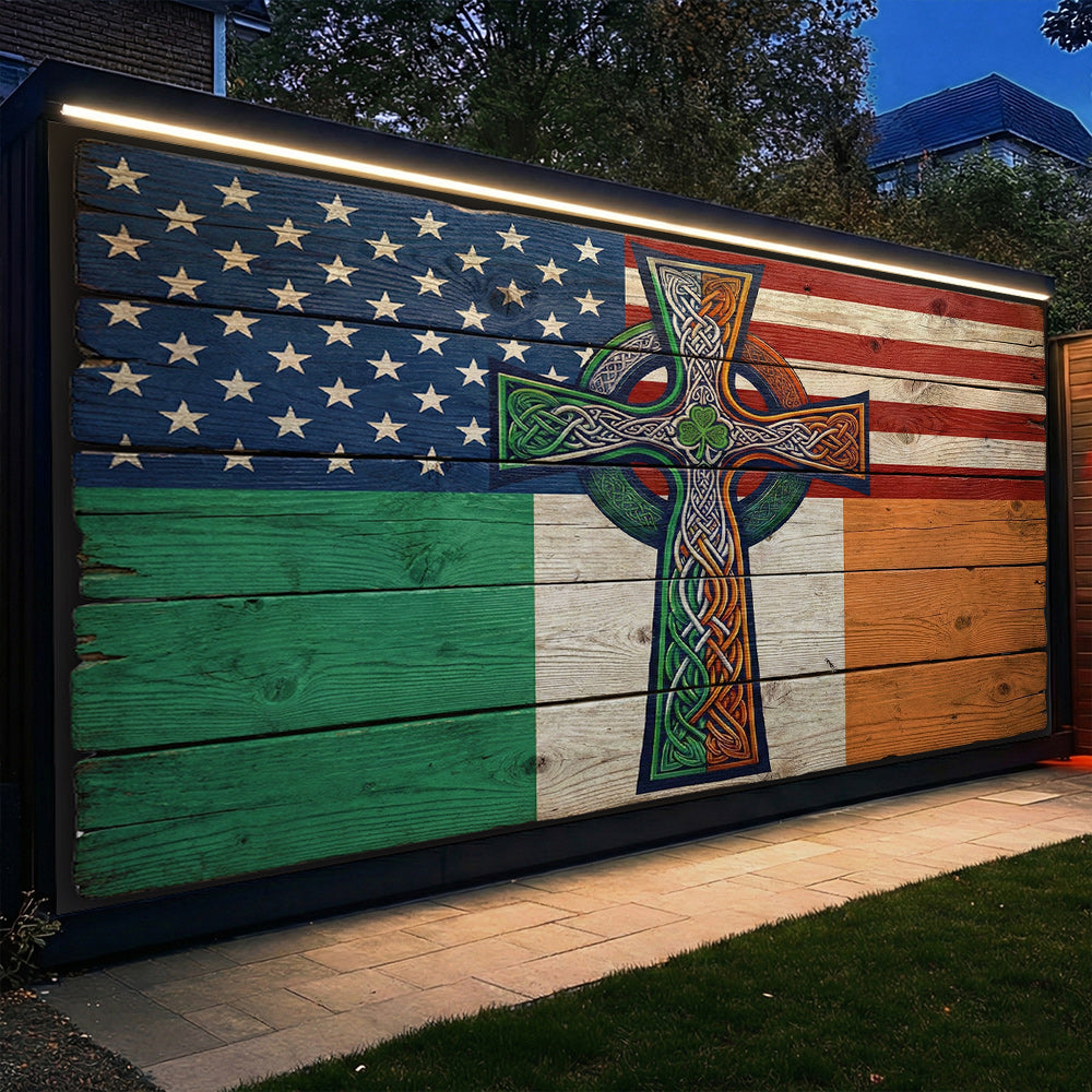 Patrick's Day Garage Door Banner Decoration - Two Shores, One Heart