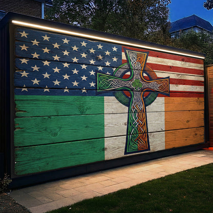 Patrick's Day Garage Door Banner Decoration - Two Shores, One Heart