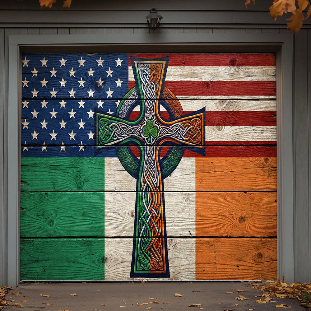 Patrick's Day Garage Door Banner Decoration - Two Shores, One Heart