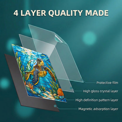 Sea Turtle Magnetic Dishwasher Vibrant Coastal Turtle