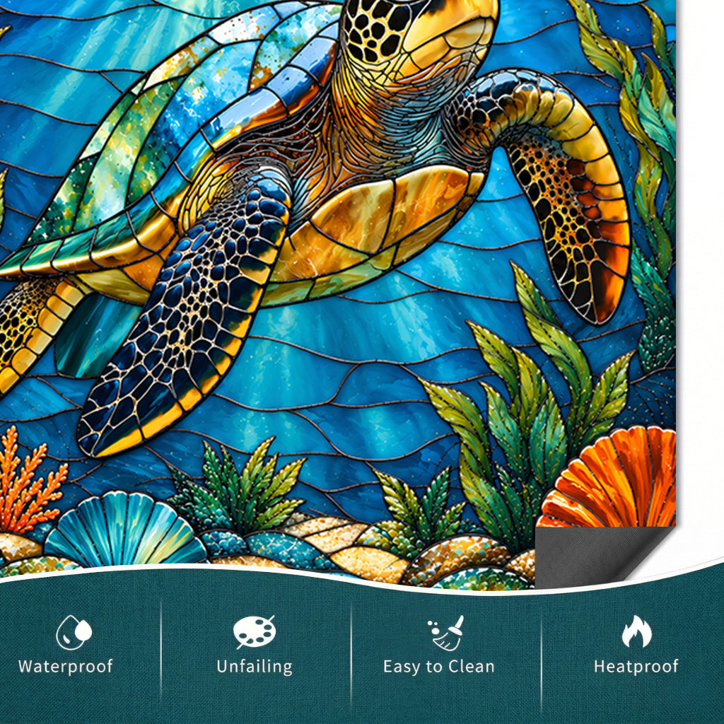 Sea Turtle Magnetic Dishwasher Vibrant Coastal Turtle